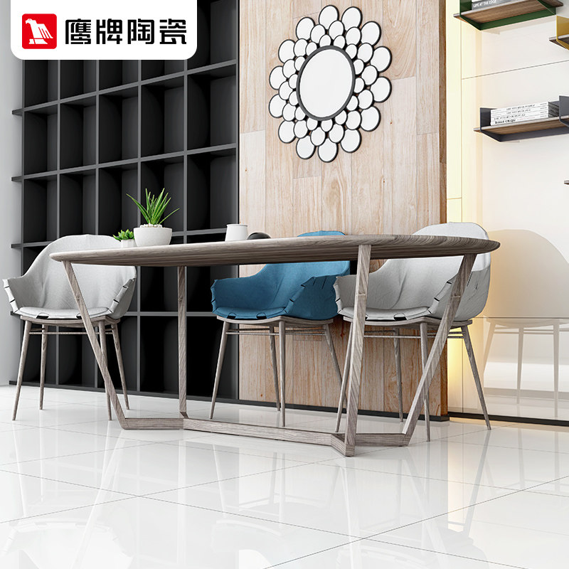 Eagle Tile tile Living room 600 * 600 through body brick 800 * 800 bright surface tiles Sky Mountain Snow Jade pre-sale for 90 days