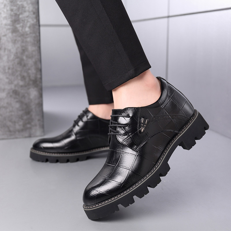 Increased men's shoes 8cm autumn thick sole increase men's shoes 6cm marriage shoes genuine men's intra - leather shoes 10 cm
