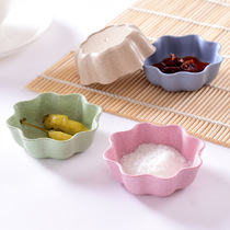 Wheat stalk leaves small plate Creative snack plate Japanese tableware Vinegar dish Soy sauce dish Bone dish Pickle dish