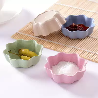 Wheat straw leaves small dish creative snack plate Japanese tableware vinegar dish soy sauce dish bone dish pickle plate