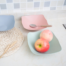 Yuzhiju wheat straw square fruit plate living room dried fruit plate creative household melon seed plate snack plate fruit plate