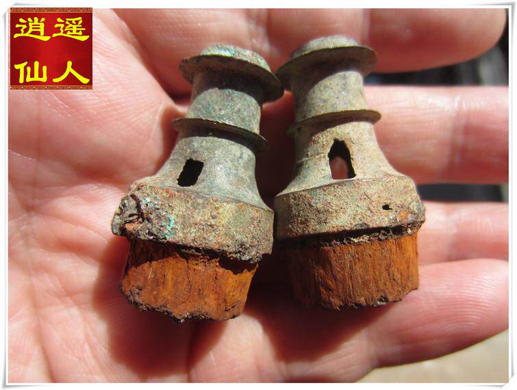 (Carefree Fairy) Han Dynasty bronze small shaft pair of whole pint and not old bag retreat