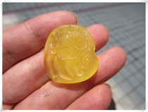 (Carefree Wonderman) Golden Hangover Baltic Amber Sculpted Buddhas Hand Hanging Pendant