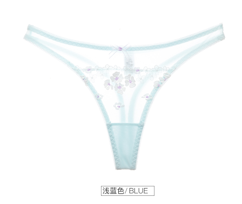 Girl Beauty House Thong Female Sense Lưới Quần lót trong suốt T Quần thấp Eo Toàn Màu Hồng Trong suốt quần lót lọt khe nữ đẹp