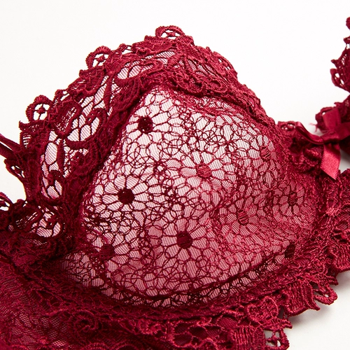 Поддерживающее летнее сексуальное ультратонкее тонкое нижнее белье, кружевной бюстгалтер, размер
