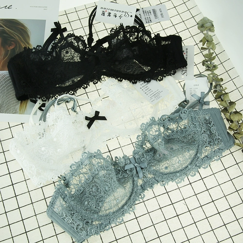 Поддерживающее летнее сексуальное ультратонкее тонкое нижнее белье, кружевной бюстгалтер, размер