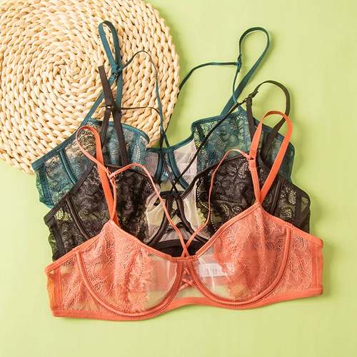 Зимний сексуальный ультратонкий тонкий прозрачный кружевной бюстгальтер-топ, комплект, нижнее белье, зеленый комбинезон, большой размер