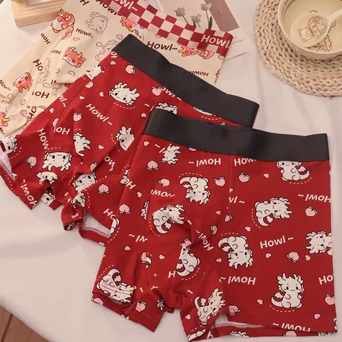 Мужской оберег на день рождения, красные антибактериальные трусы, штаны, зимние шорты