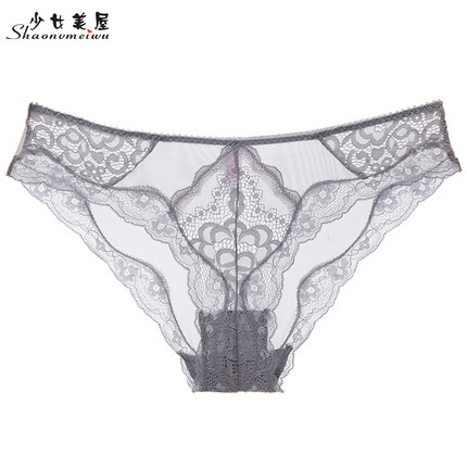 少女美屋欧美新款蕾丝性感女士内裤头薄款透视透明网纱三角裤春夏-tmall.com天猫 少女美屋欧美新款蕾丝性感女士内裤头薄款透视透明网纱三角裤春夏-tmall.com天猫