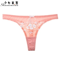 Girl Beauty House Thong Female Sense Lưới Quần lót trong suốt T Quần thấp Eo Toàn Màu Hồng Trong suốt quần chip cotton
