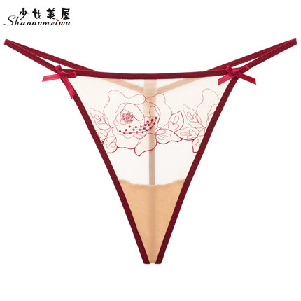 少女美屋性感刺绣全透明丁字裤透视女士情趣T裤中低腰内裤薄款-tmall.com天猫 少女美屋性感刺绣全透明丁字裤透视女士情趣T裤中低腰内裤薄款-tmall.com天猫