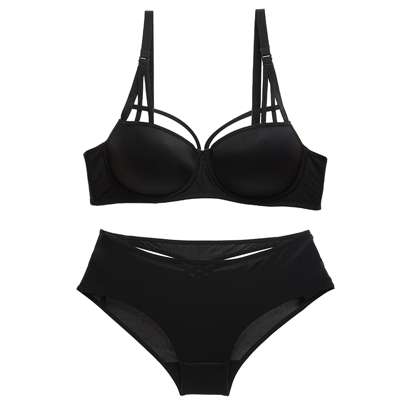 Girl beauty house sexy thin belt thin under thick mold cup sexy underwear bra suit bra gathered black ladies