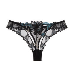 ຕາຫນ່າງໂປ່ງໃສ embroidery sexy underwear ແມ່ຍິງ seductive T-pants ກາງຕ່ໍາແອວ thong ແມ່ຍິງ