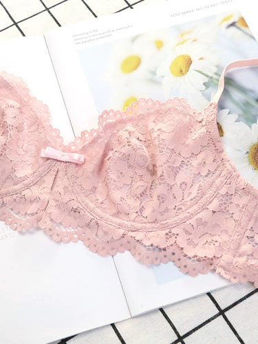 Летний кружевной ультратонкий сексуальный поролоновый белый бюстгалтер