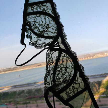 少女美屋细带超薄内衣性感文胸透明薄款黑色蕾丝套装大码显小大胸-tmall.com天猫 少女美屋细带超薄内衣性感文胸透明薄款黑色蕾丝套装大码显小大胸-tmall.com天猫