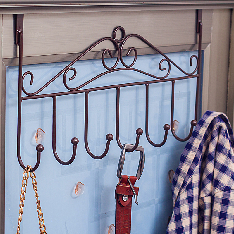 New house European style creative Wrought iron door back hook nail-free no trace hanging hook Simple hanging hanger Hanging coat rack