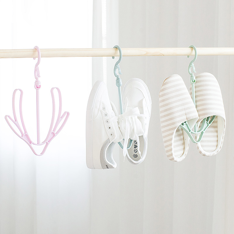 Home balcony Multi-functional hook movable hanging shoe rack Double hook Shoe Rack Airing Shoe Rack Containing outdoor sunning shoes