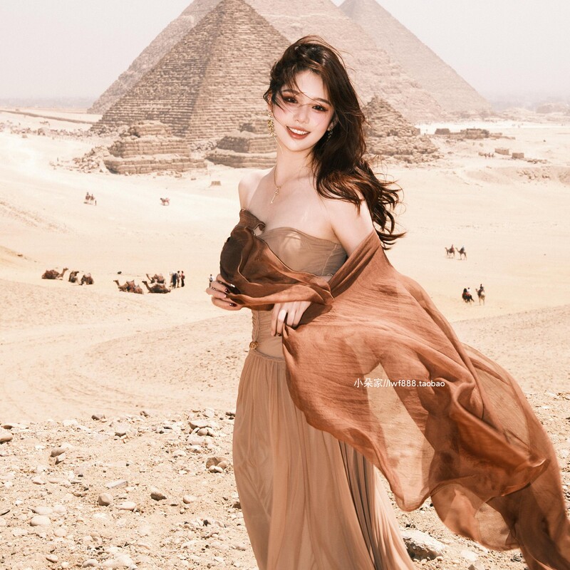 Egyptian-Turkish Wasteland Style Desert Travel Photography Slimming Dress Xinjiang Ningxia Great Northwest Super Fairy Holiday Long Dress Egyptian-Turkish Wasteland Style Desert Travel Photography Slimming Dress Xinjiang Ningxia Great Northwest Super Fairy Holiday Long Dress