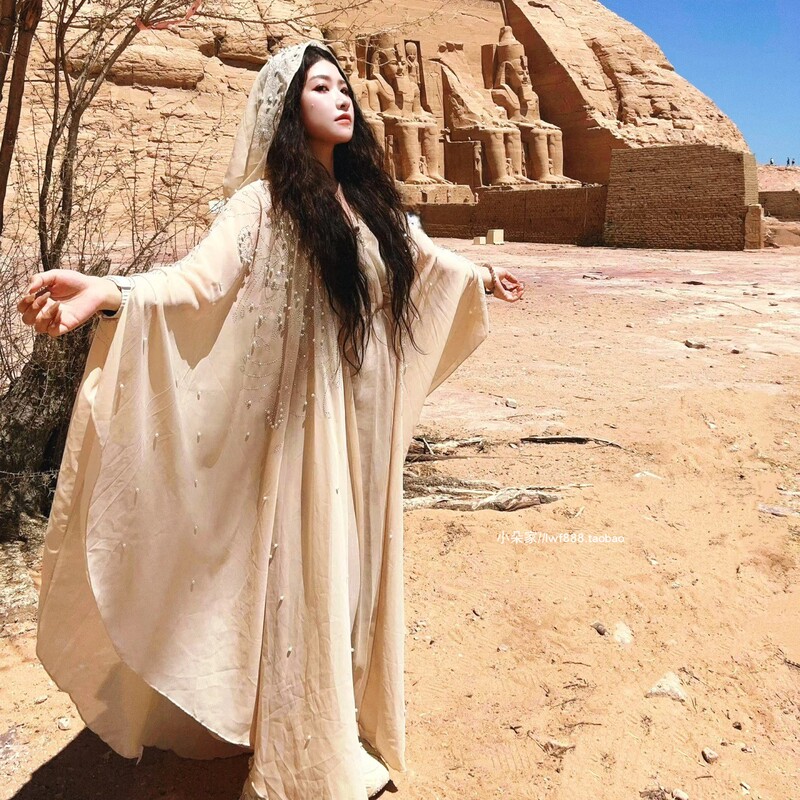 Xinjiang, Northwest China, Ningxia Tourism Ethnic Style Chiffon Sun Protection Hooded Cape Egypt Thailand Desert Travel Photography Shawl