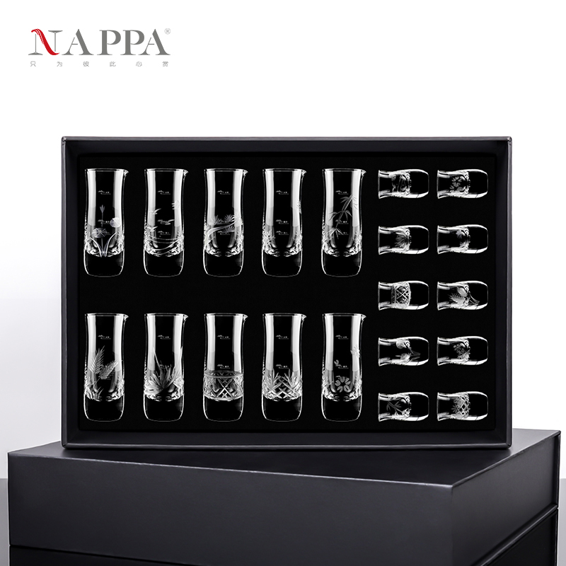 Hand engraving crystal Chinese white wine glass wine jug Wine Taverware Mouthwatering glass Goblet Wine Glass Gift gift gift-giving elders