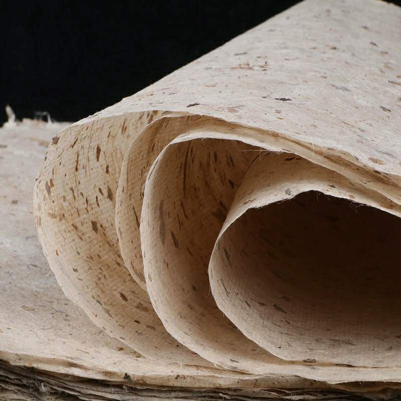 50 28*38cm Mulberry paper earth paper Vintage handmade leather paper Calligraphy painting Half-raw and half-cooked paper