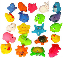Children's magnetic fishing toys bathroom bath toys bulk vinyl BB whistle pinching stereo animal bulk