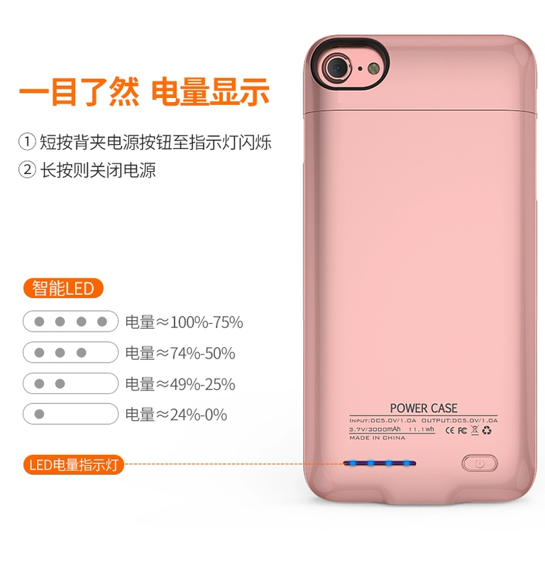 GUSGU iphone6 ​​sạc kho báu Apple 7plus không dây pin quay lại 6S khung điện thoại di động - Ngân hàng điện thoại di động cuc sac du phong