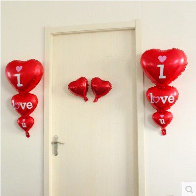 Heart shaped balloon balloon wedding aluminum foil balloon creative string heart LOVE balloon wedding wedding room decoration decoration