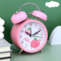 Children cute fashion minimalist alarm clock male girl students use learning early to teach bedside muted night lights louder bells