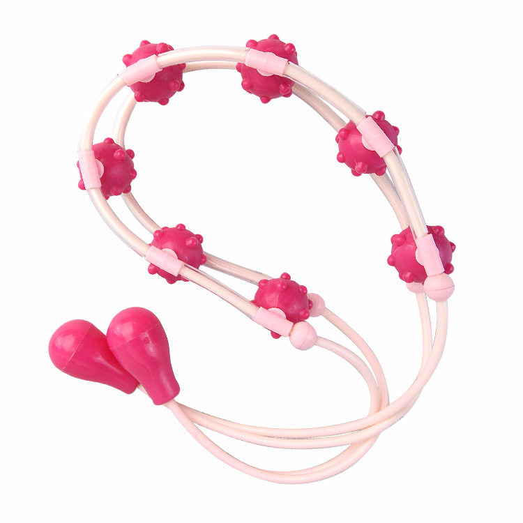 Back massager rollers without asking for hand-hold waist theorizer for home seven rolling balls pull back bar massager