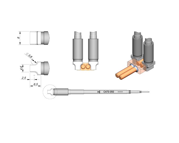 Spanish JBC C470-050 Welding connector internal internal internal soldering iron head