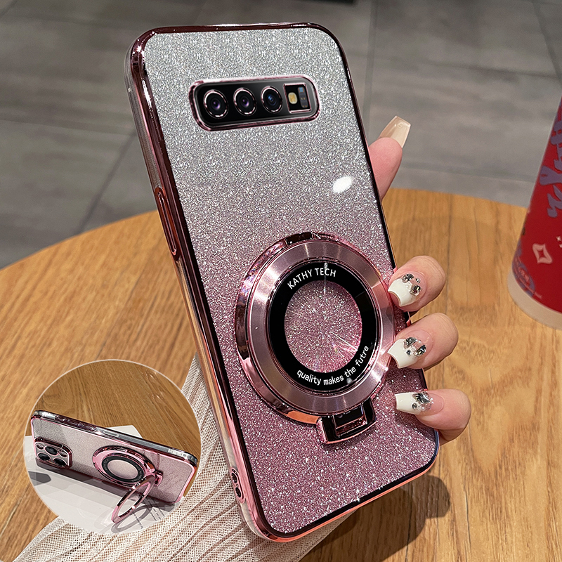 Suitable for Samsung S10 Phone Case, S10 Ten Protective Silicone Cover G9730 Full Coverage Smg Anti-Drop 9750 Transparent Soft Case Galaxy New Model Plus for Men and Women S1O with Stand Personalized Original Ultra-Thin