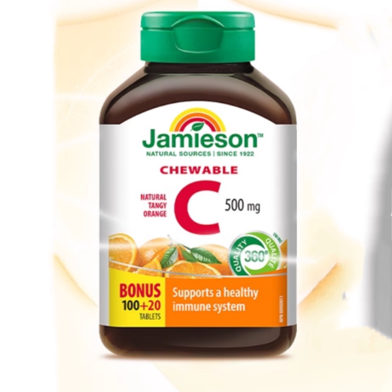 jamieson健美生维生素cvc咀嚼片维c果肉120片橙味进口VC维他命C