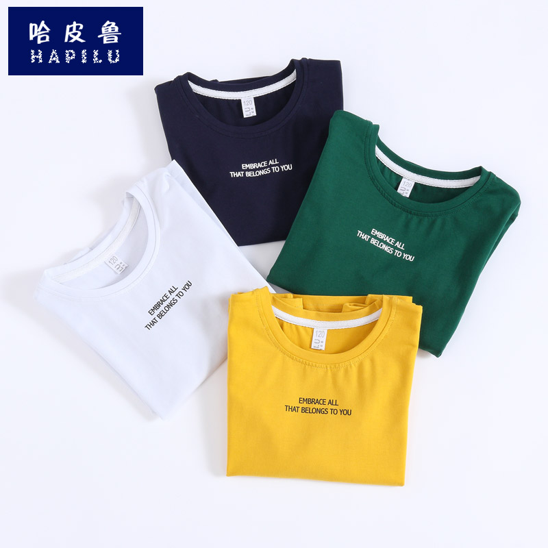 Boy long sleeve T-shirt Spring loaded with new Korean version Tidal Fashion Relaxation Children's Spring And Autumn Men's Blouse Printed Big Boy T-shirt