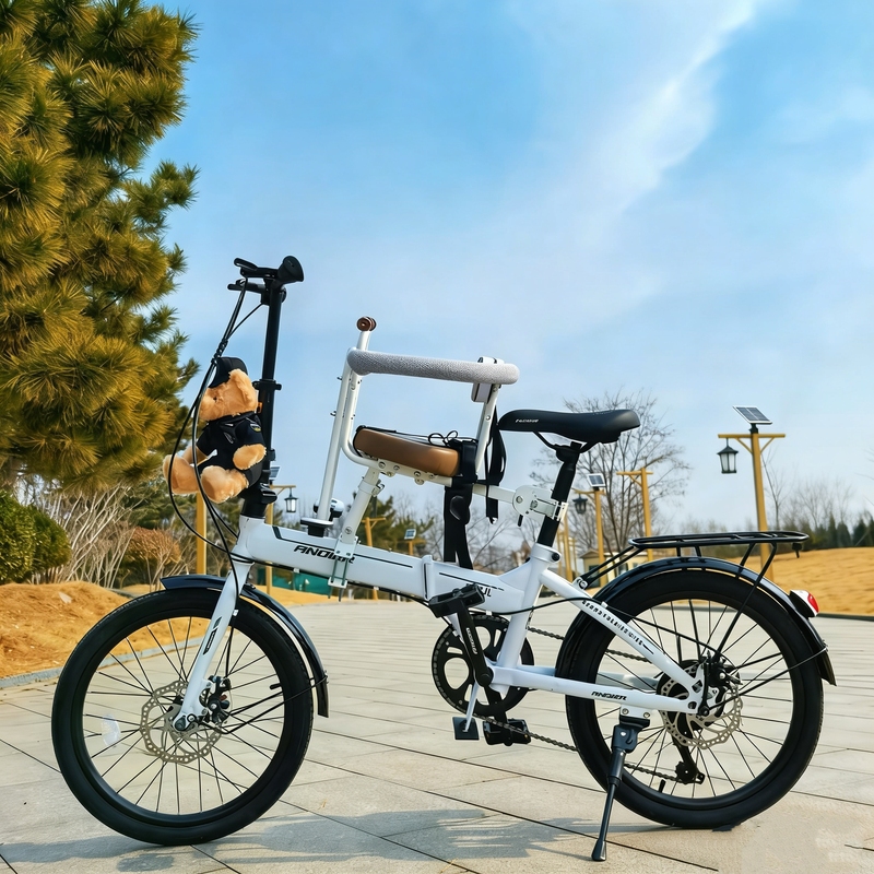 Angel Family Bicycle 20inch Speed Folding High-End Three-Person Bicycle Mother-Child Bicycle for Adults and Men