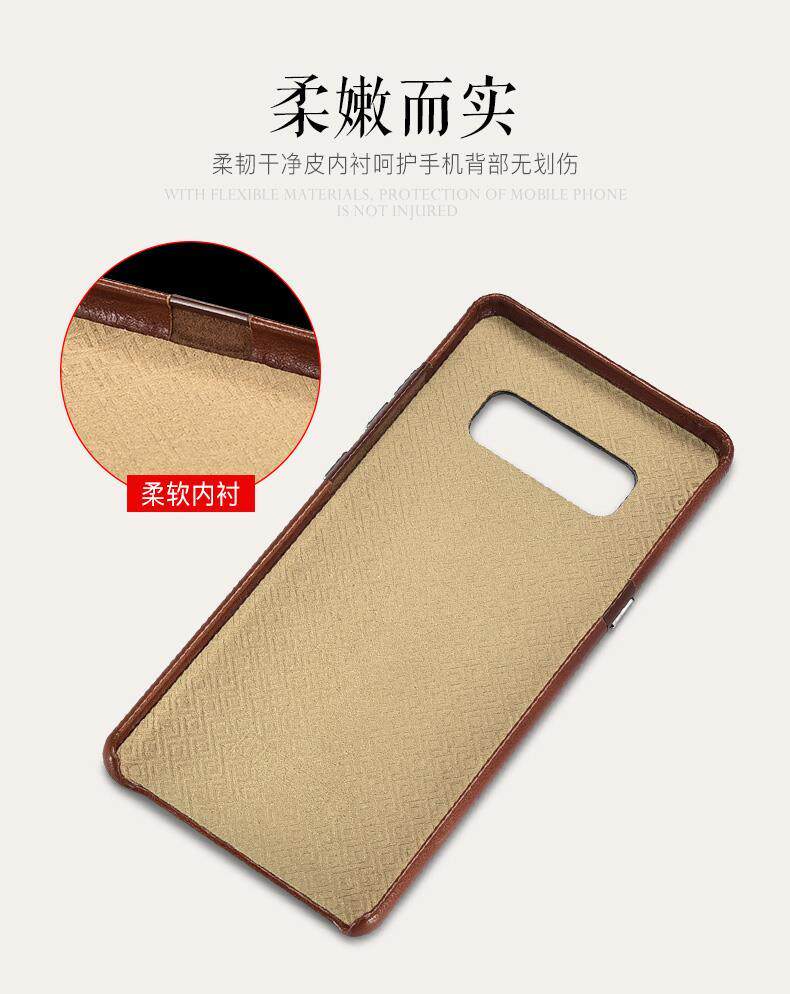 iCarer Transformers Vintage Handmade Genuine Cowhide Leather Back Cover Case for Samsung Galaxy Note 8