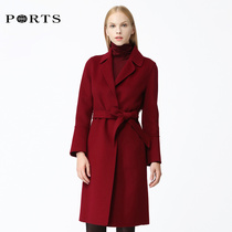 PORTS Po Lai autumn and winter womens simple strap design woolen coat ALA9C001GZW004