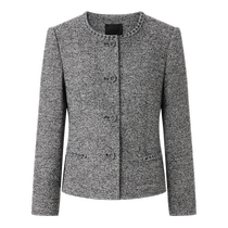 PORTS Womens 2024 Early Autumn New Retro Gentle Style Braided Collar Decorated Single-breasted Jacket for Women