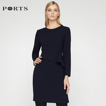 PORTS Po Po spring women elegant asymmetric ruffle dress LV9D098DWW016