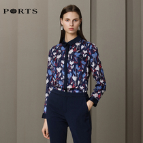 PORTS womens temperament wild printed shirt ALN9B001JPP048