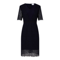 PORTS womens summer fashion three-dimensional embroidered lace commuter style dress