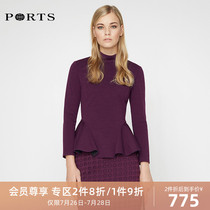 PORTS WOMENs SPRING Turtleneck Ruffle hem sweater LV9N030DCF023