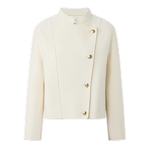 PORTS Womens 2024 Autumn New Style High-end and Exquisite Metal Button Double-sided Woolen Short Coat