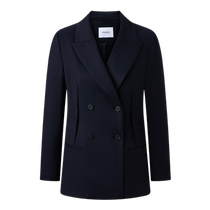 PORTS Womens Wear 2024 Early Autumn New Retro Commuting Double-breasted Silk Wool Blended Suit Jacket for Women