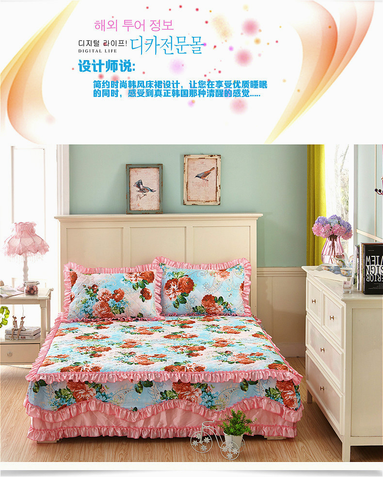 Khăn trải giường bằng vải bông có đệm bông cộng với khăn trải giường bằng vải bông Simmons tấm trải giường 1.8 có thể được trang bị bốn bộ drap giường có viền