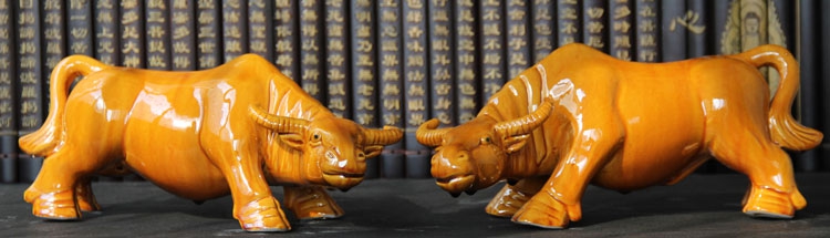 Tang Sancai gia súc gốm gia súc trâu vàng Bò hoàng gia Đồ trang trí gia súc thủ công quà tặng trang trí nhà Phong thủy trang trí dcor shop phụ kiện trang trí nhà đẹp