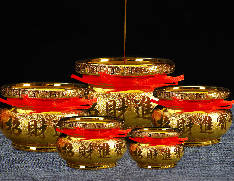 Golden Sand Ceramic Incense Stove Home for Buddha Worship God Bodhisattva Paoxian Burning Incense Burner of Incense Burner Buddhist Supplies