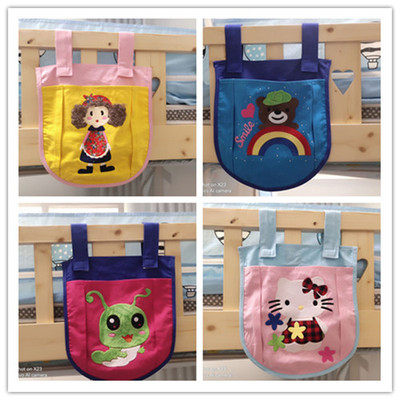 Child Bedside Hanging Bag Pure Cotton Storage Bag Magazine Bag Baby Diaper Bag Oversized Baby Guard Rail Toy Bag