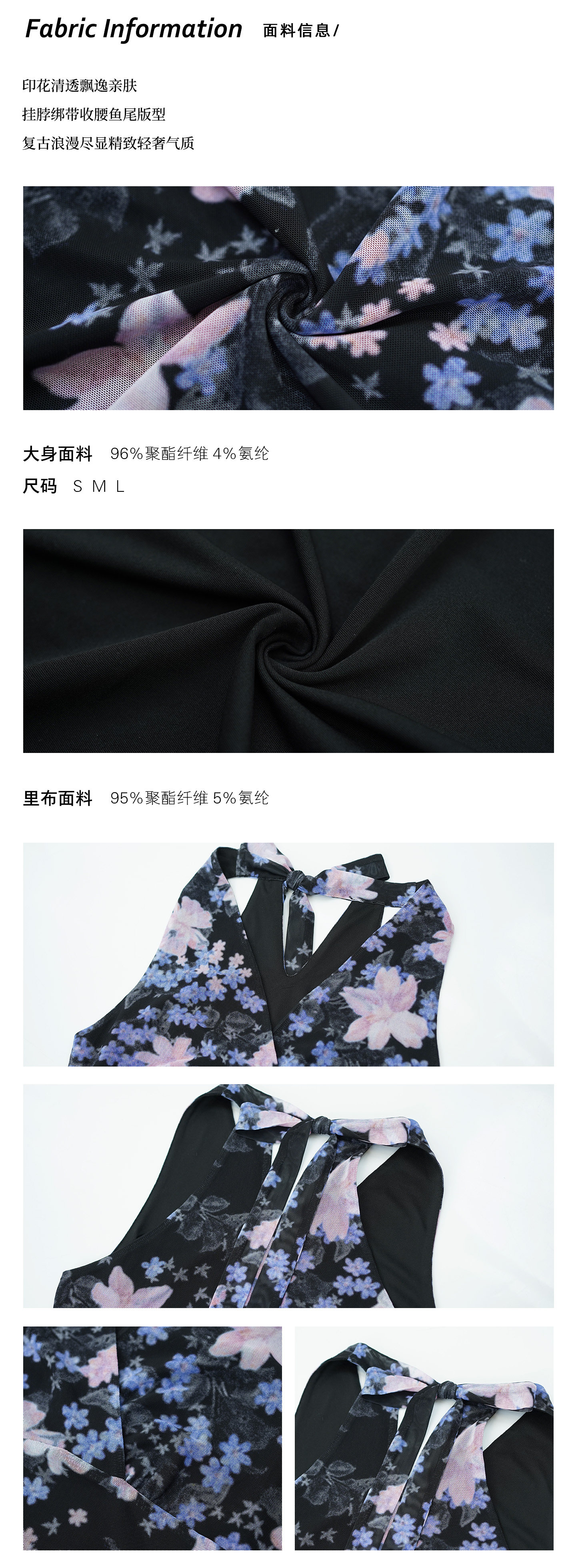 KELIFAN Blue Snowflake Halter Dress