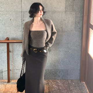 Homemade alpaca wool blended tube top for women